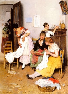  New Oil Painting - De The New Suitor lady Eugene de Blaas